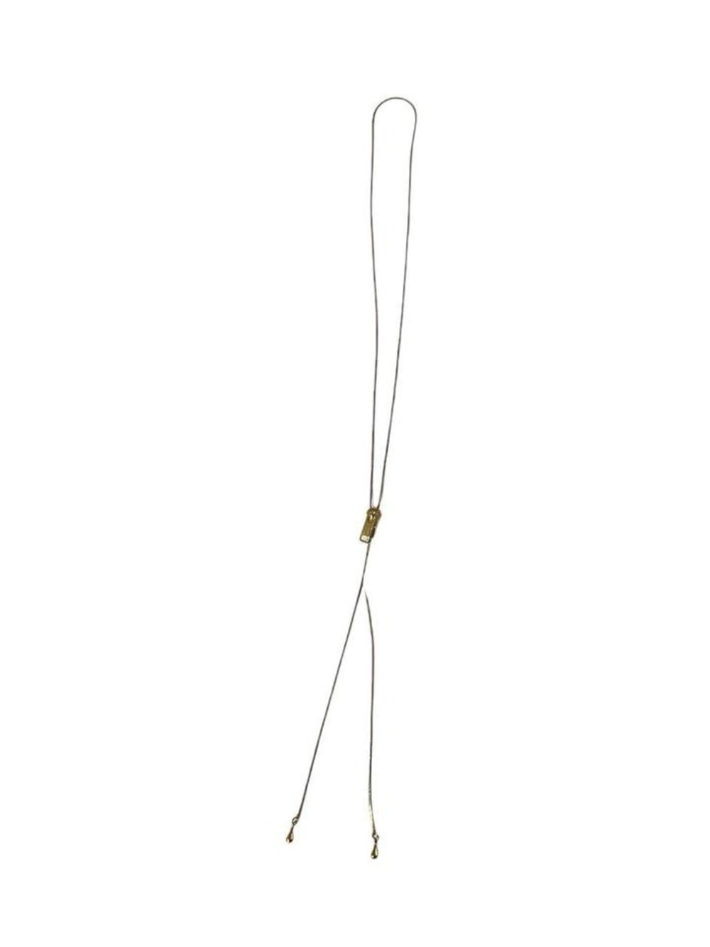 Vintage 80s Gold Toned Zipper Bolo Necklace